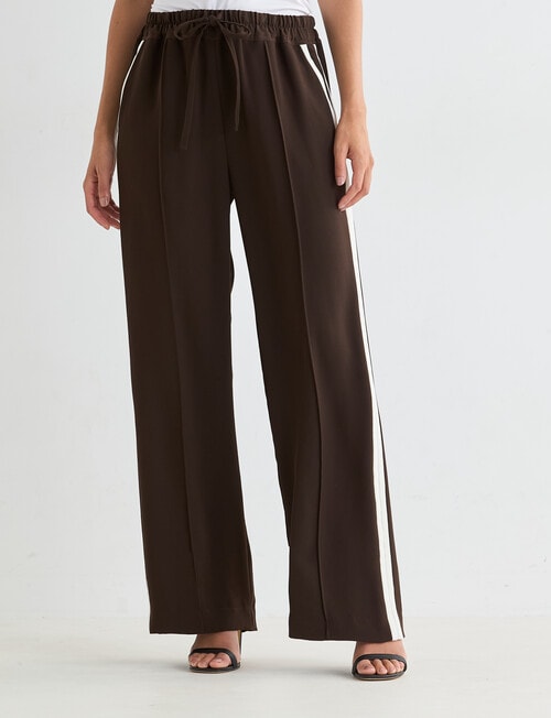 Whistle Straight Leg Side Stripe Pant, Regular Length, Cacao & Ivory product photo View 06 L