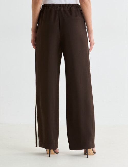 Whistle Straight Leg Side Stripe Pant, Shorter Length, Cacao & Ivory product photo View 02 L