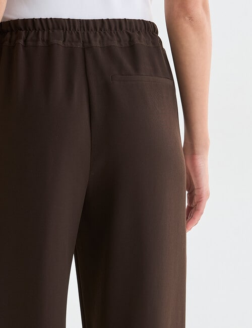 Whistle Straight Leg Side Stripe Pant, Shorter Length, Cacao & Ivory product photo View 07 L