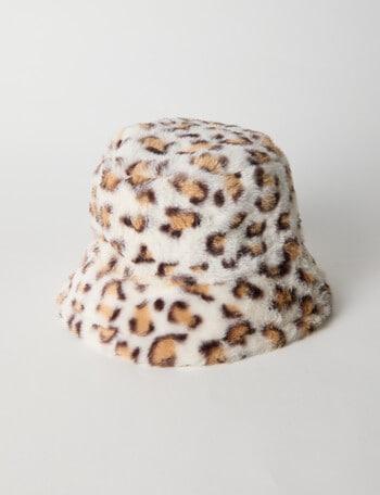 Mac & Ellie Leopard Bucket Hat, Cream product photo