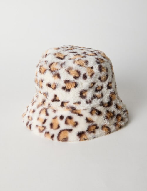 Mac & Ellie Leopard Bucket Hat, Cream product photo