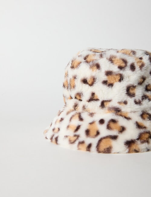 Mac & Ellie Leopard Bucket Hat, Cream product photo View 02 L