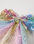 Mac & Ellie Sequin Bow Clip, Yellow, Pink & Blue product photo View 02 S