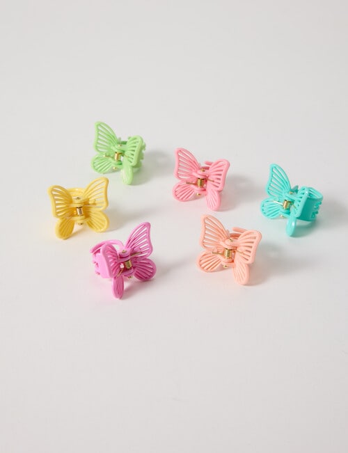 Mac & Ellie Butterfly Claw Clips, 6-Piece, Assorted Colours product photo
