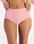 Jockey Woman No Ride Up Lace Cotton Hi Cut Brief, Spanish Rose product photo