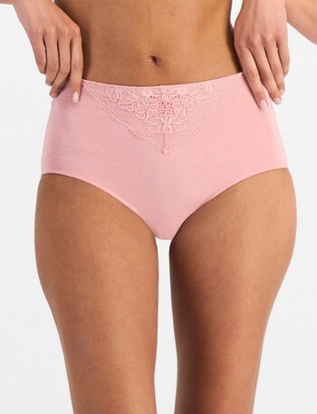 Jockey Woman No Ride Up Lace Cotton Hi Cut Brief, Spanish Rose product photo