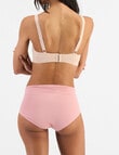 Jockey Woman No Ride Up Lace Cotton Hi Cut Brief, Spanish Rose product photo View 03 S