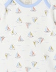 Little Bundle Essentials Stretch Cotton Long-Sleeve Sail Boat Bodysuit product photo View 02 S