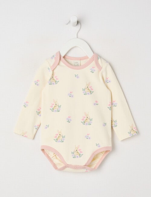 Little Bundle Essentials Stretch Cotton Long-Sleeve Rabbit Bodysuit product photo