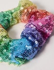 Mac & Ellie Sequin Scrunchie Hair Tie, Blue product photo View 02 S