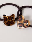 Mac & Ellie Animal Print Hair Ties, 2-Piece, Black product photo View 02 S