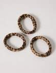 Mac & Ellie Animal Print Hair Ties, 3-Piece, Beige & Brown product photo
