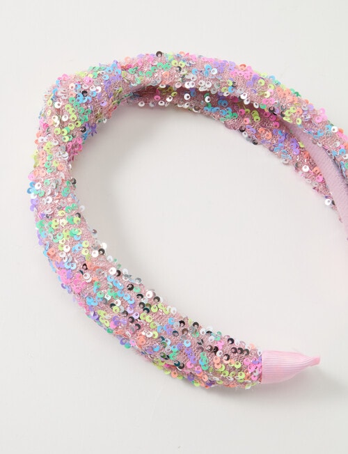 Mac & Ellie Sequin Headband, Pink product photo View 03 L