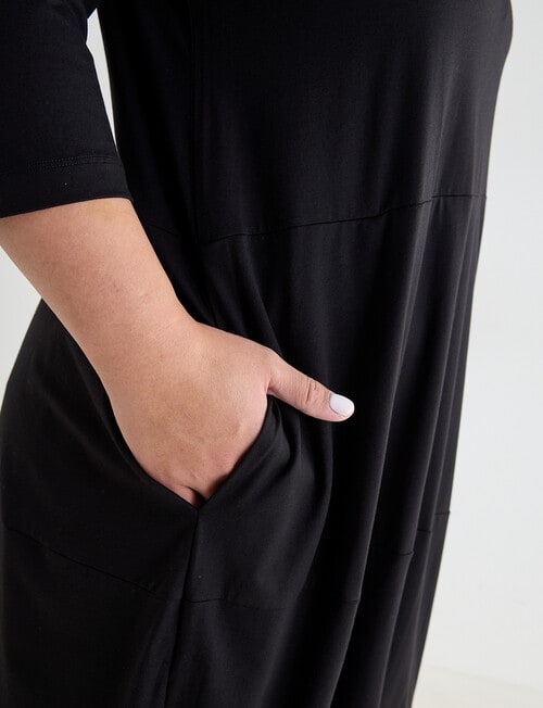 Studio Curve Panelled Dress, Black product photo View 04 L
