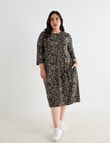 Studio Curve Panelled Dress, Leopard product photo