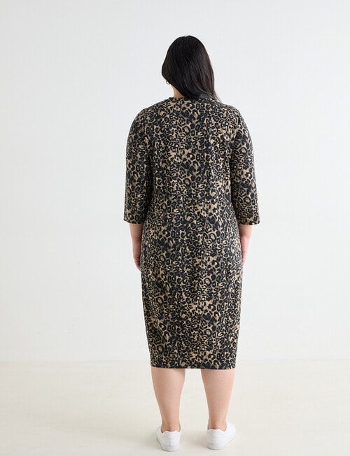 Studio Curve Panelled Dress, Leopard product photo View 02 L