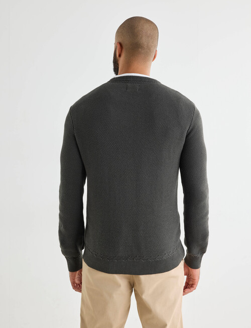 Gasoline Waffle Long Sleeve Crew Top, Khaki product photo View 02 L