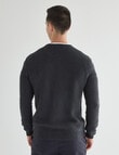 Gasoline Waffle Long Sleeve Crew Top, Charcoal product photo View 02 S