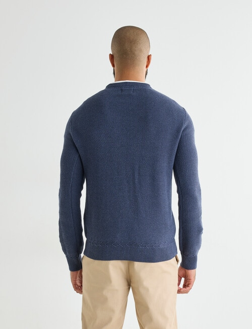 Gasoline Waffle Long Sleeve Crew Top, Tahoe Blue product photo View 02 L