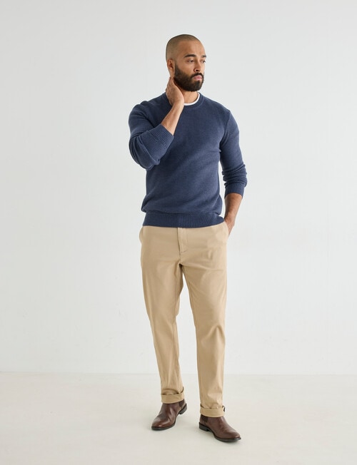 Gasoline Waffle Long Sleeve Crew Top, Tahoe Blue product photo View 03 L