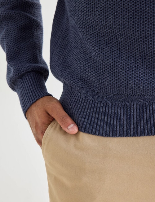 Gasoline Waffle Long Sleeve Crew Top, Tahoe Blue product photo View 05 L