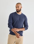 Gasoline Waffle Long Sleeve Crew Top, Tahoe Blue product photo View 06 S