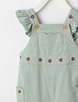 Teeny Weeny Swan Song Cord Flower Overall Bodysuit, Green product photo View 03 S
