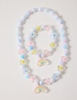 Mac & Ellie Rainbow Necklace & Bracelet Set, 2-Piece, Blue product photo