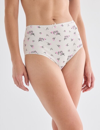 Lyric Dot Flower Full Briefs, 4-Pack, Cream, Pink & Black product photo