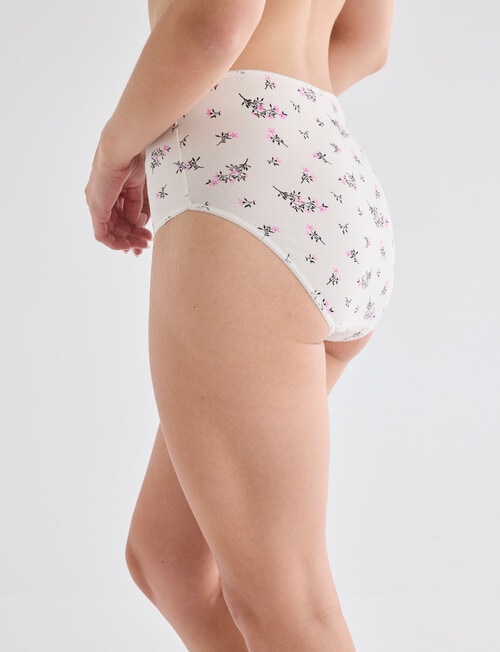 Lyric Dot Flower Full Briefs, 4-Pack, Cream, Pink & Black product photo View 02 L