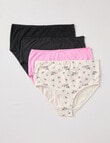 Lyric Dot Flower Full Briefs, 4-Pack, Cream, Pink & Black product photo View 03 S