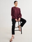State of play Luna Long Sleeve Blouse, Dark Cherry product photo View 07 S