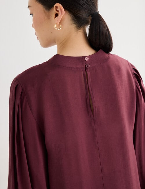 State of play Luna Long Sleeve Blouse, Dark Cherry product photo View 11 L
