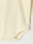 Little Bundle Stretch Cotton Long-Sleeve Bodysuit, Cream product photo View 03 S