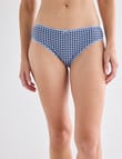 Lyric Gingham Stripe Bikini Briefs, 4-Pack, Blue & Green product photo