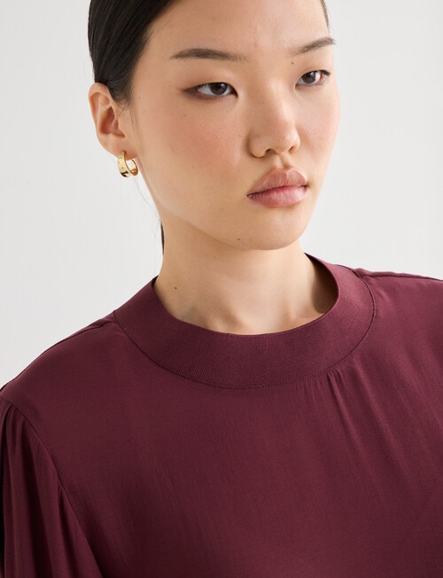 State of play Luna Long Sleeve Blouse, Dark Cherry product photo View 04 L