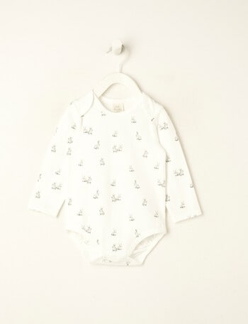 Little Bundle Essentials Stretch Cotton Long-Sleeve Bunny Bodysuit product photo