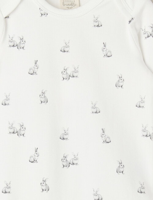 Little Bundle Essentials Stretch Cotton Long-Sleeve Bunny Bodysuit product photo View 02 L
