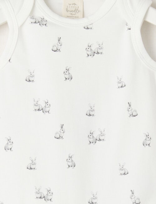 Little Bundle Essentials Stretch Cotton Short-Sleeve Bunny Bodysuit product photo View 02 L