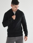 Gasoline Half Zip Long Sleeve Waffle, Navy product photo