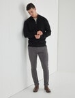 Gasoline Half Zip Long Sleeve Waffle, Navy product photo View 03 S