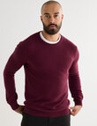 Gasoline Waffle Long Sleeve Crew Top, Burgundy product photo