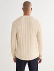 Gasoline Cable Long Sleeve Crew Top, Oat product photo View 02 S