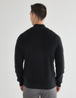 Gasoline Half Zip Long Sleeve Waffle, Navy product photo View 02 S