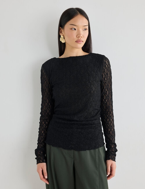 State of play Evoke Lace Top, Black product photo View 04 L
