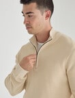 Gasoline Half Zip Long Sleeve Waffle, Oat product photo View 04 S