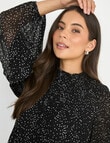 Whistle High Neck Pliss&eacute; Top, Spot Black & White product photo