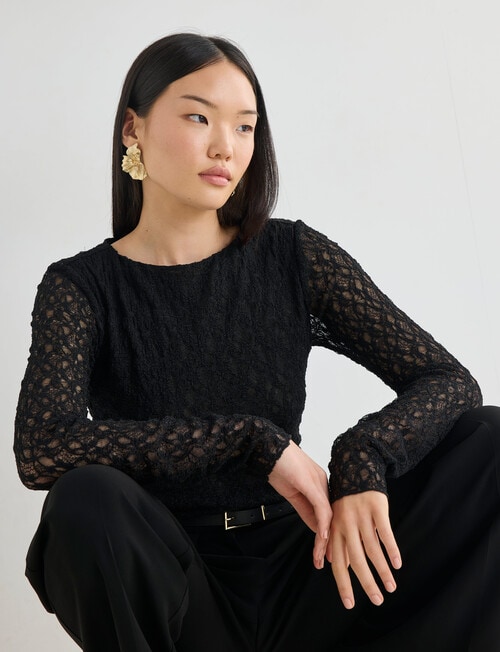 State of play Evoke Lace Top, Black product photo