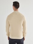 Gasoline Half Zip Long Sleeve Waffle, Oat product photo View 02 S