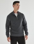 Gasoline Half Zip Long Sleeve Waffle, Khaki product photo